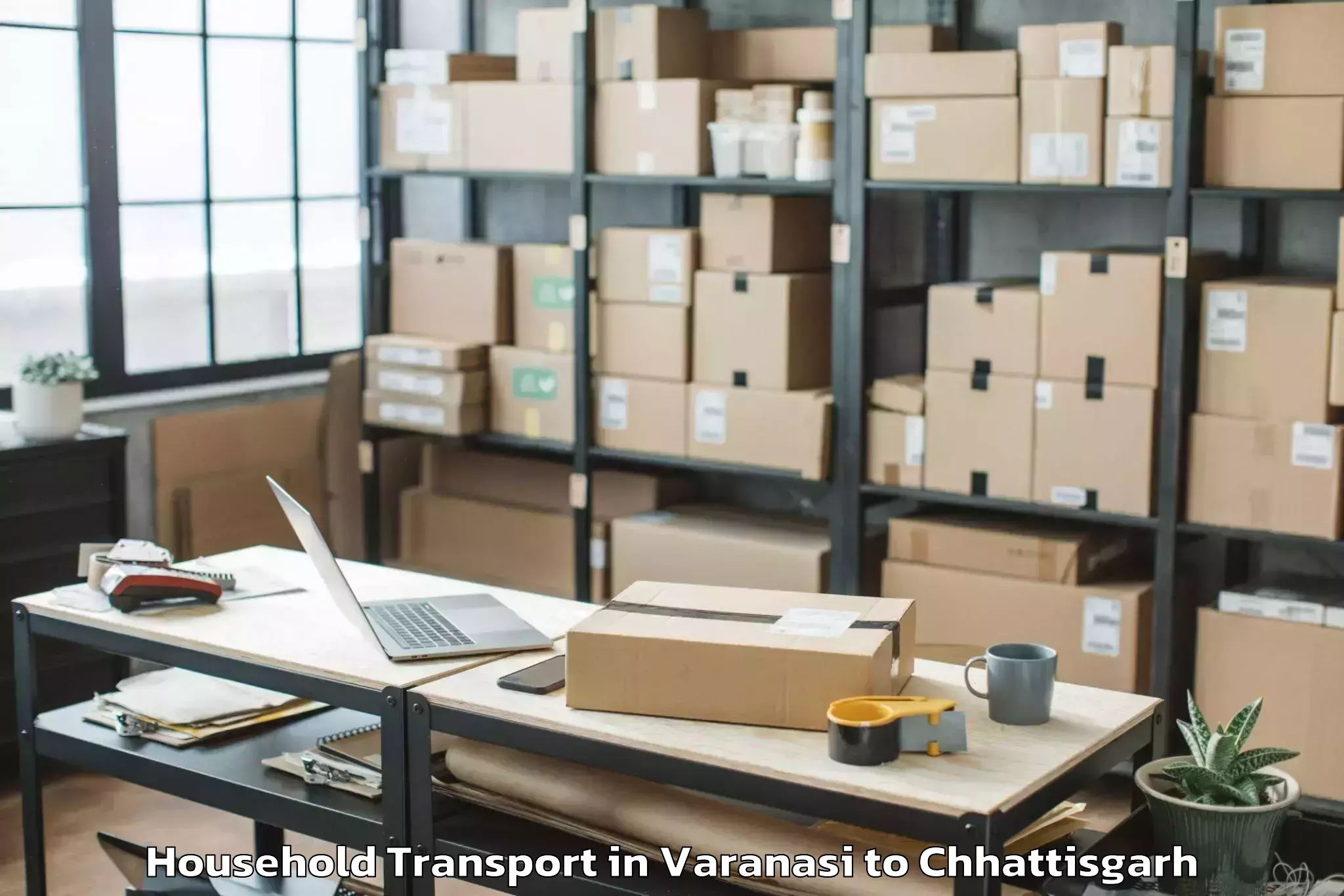 Book Varanasi to Marwahi Household Transport Online